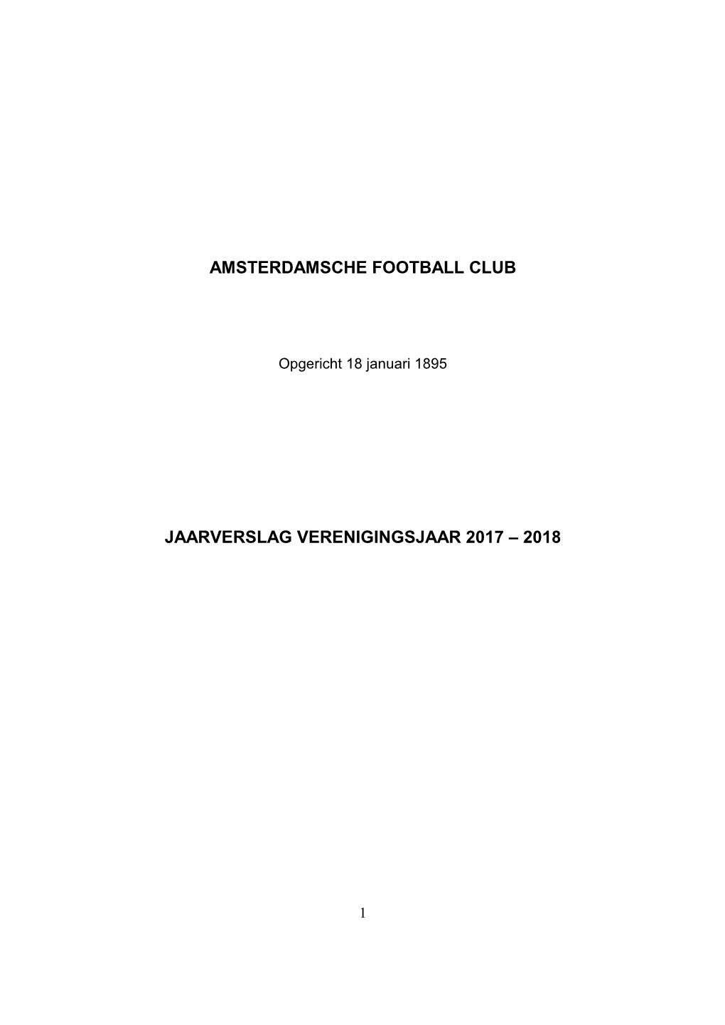 Amsterdamsche Football Club Jaarverslag