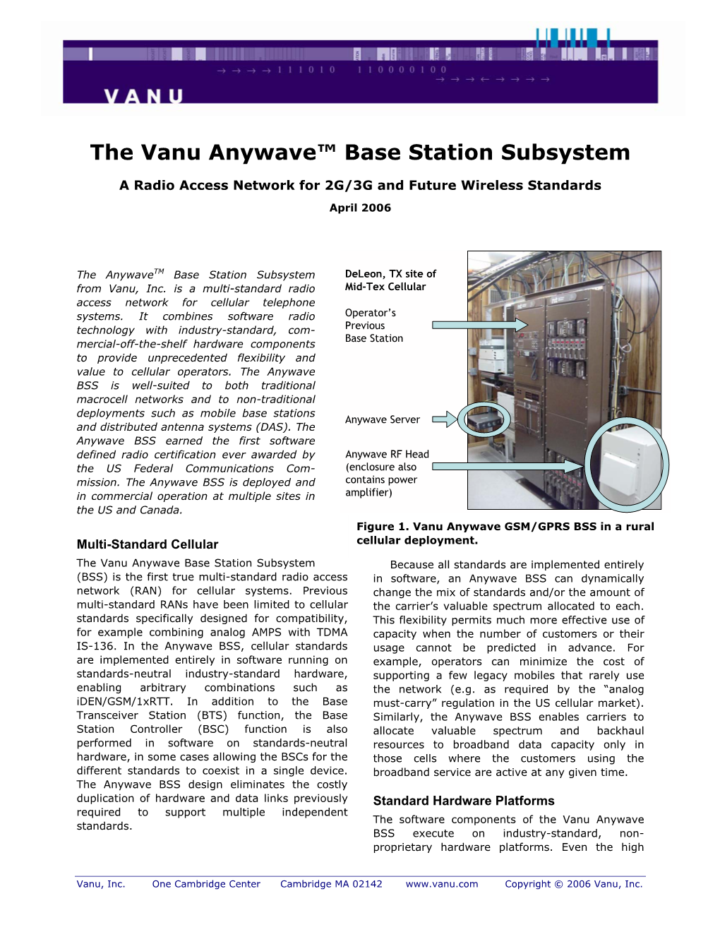 The Vanu Anywave™ Base Station Subsystem