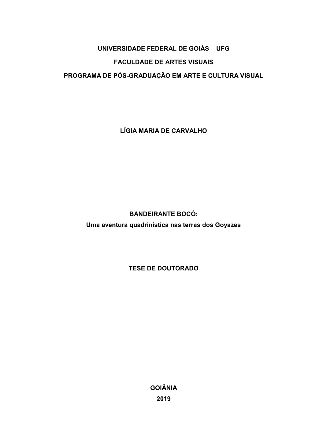 Ufg Faculdade De Artes Visuais Programa De Pós-Graduação Em Arte E Cultura Visual