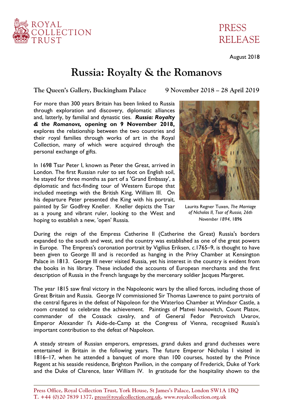 Russia: Royalty & the Romanovs