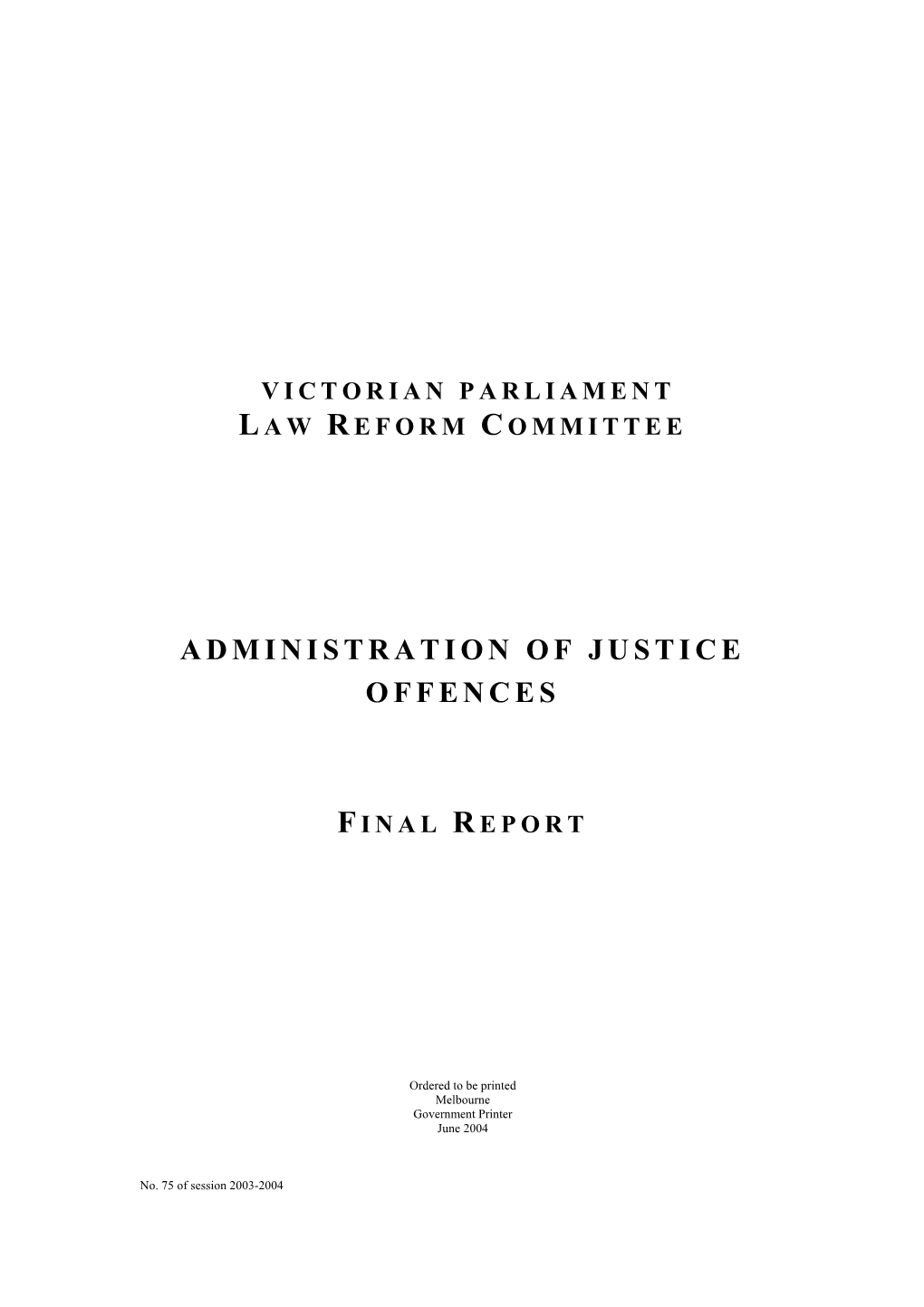 Administration of Justice Offences