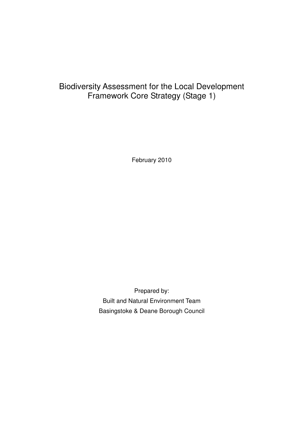 Biodiversity Assessment 2010(PDF)