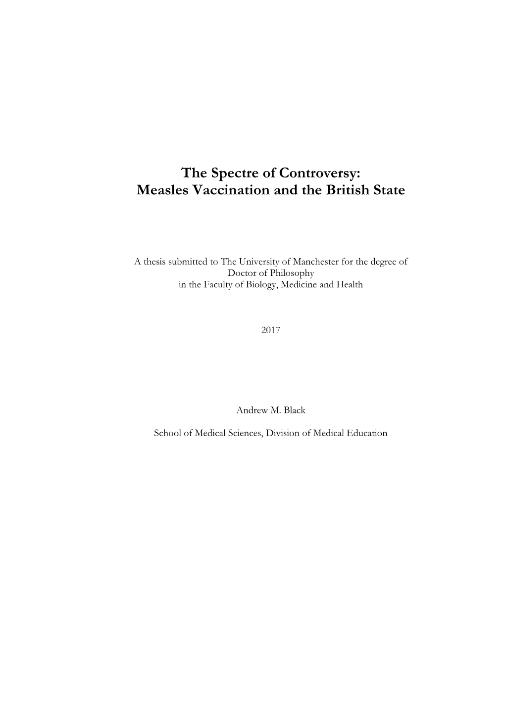 Measles Vaccination and the British State