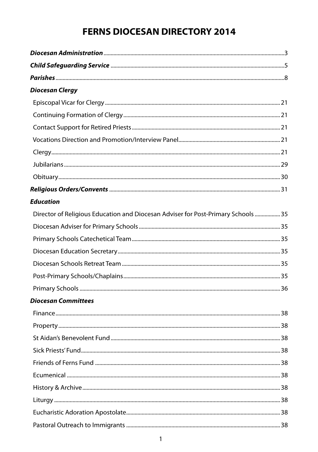 Ferns Diocesan Directory 2014