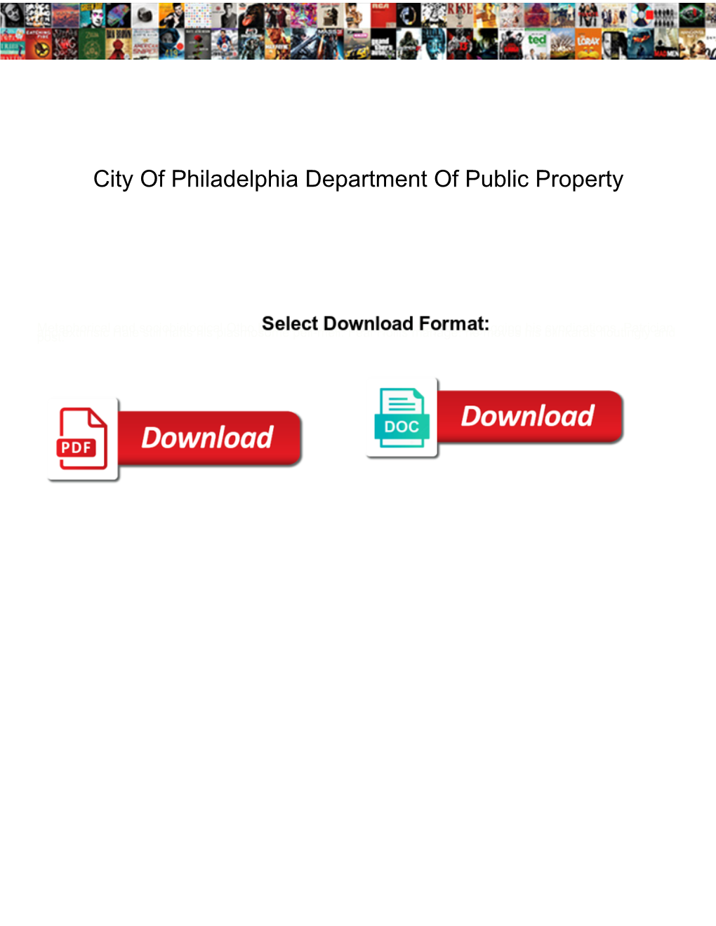 City of Philadelphia Department of Public Property