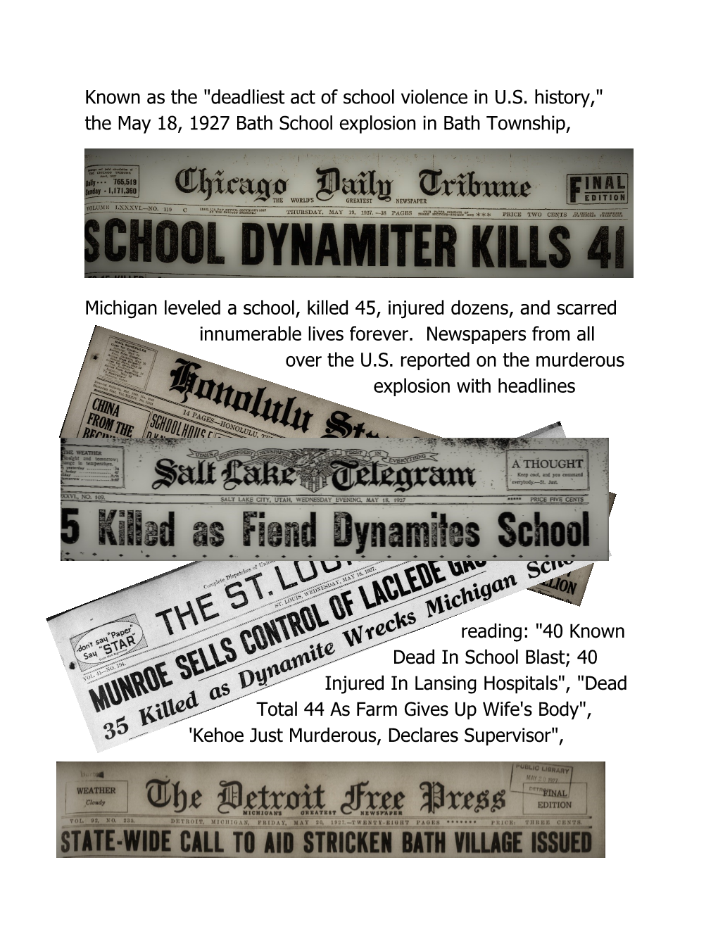 1927 Bath School Disaster