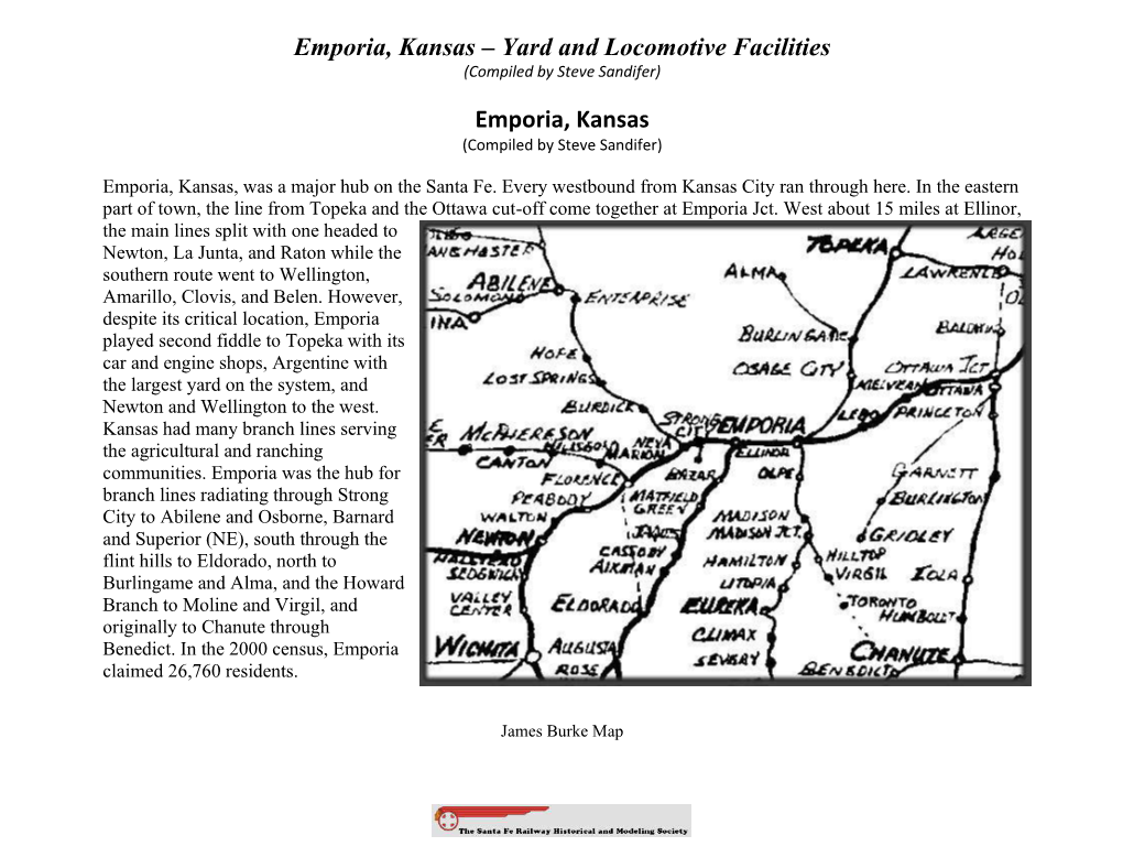 Emporia, Kansas – Yard and Locomotive Facilities (Compiled by Steve Sandifer)