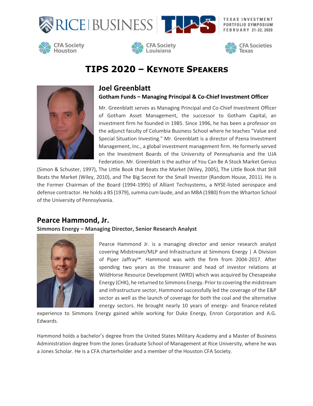 Tips 2020 – Keynote Speakers