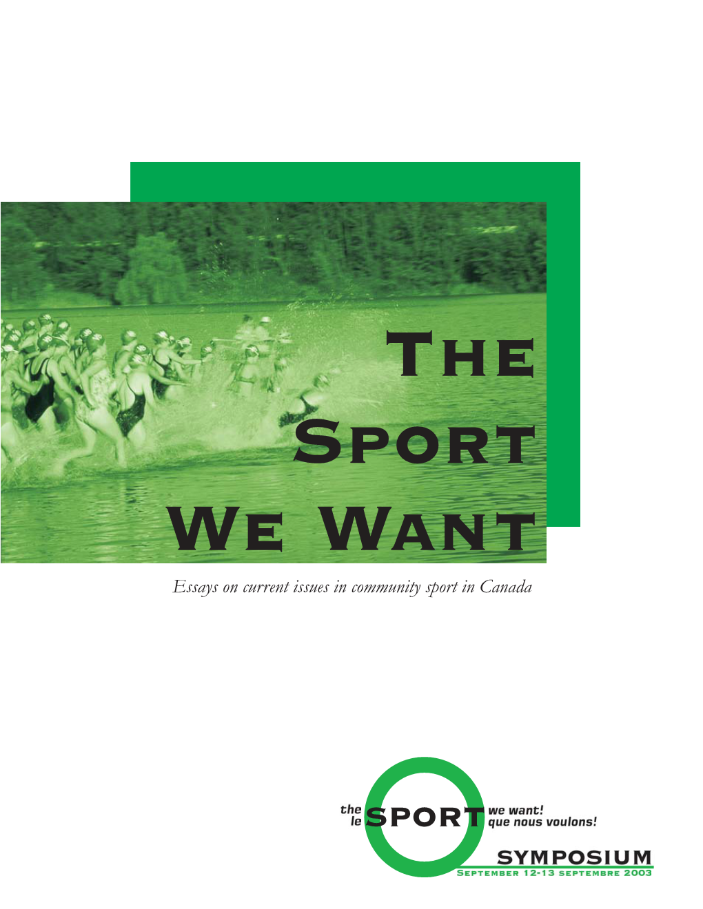 Essays on Current Issues in Community Sport in Canada