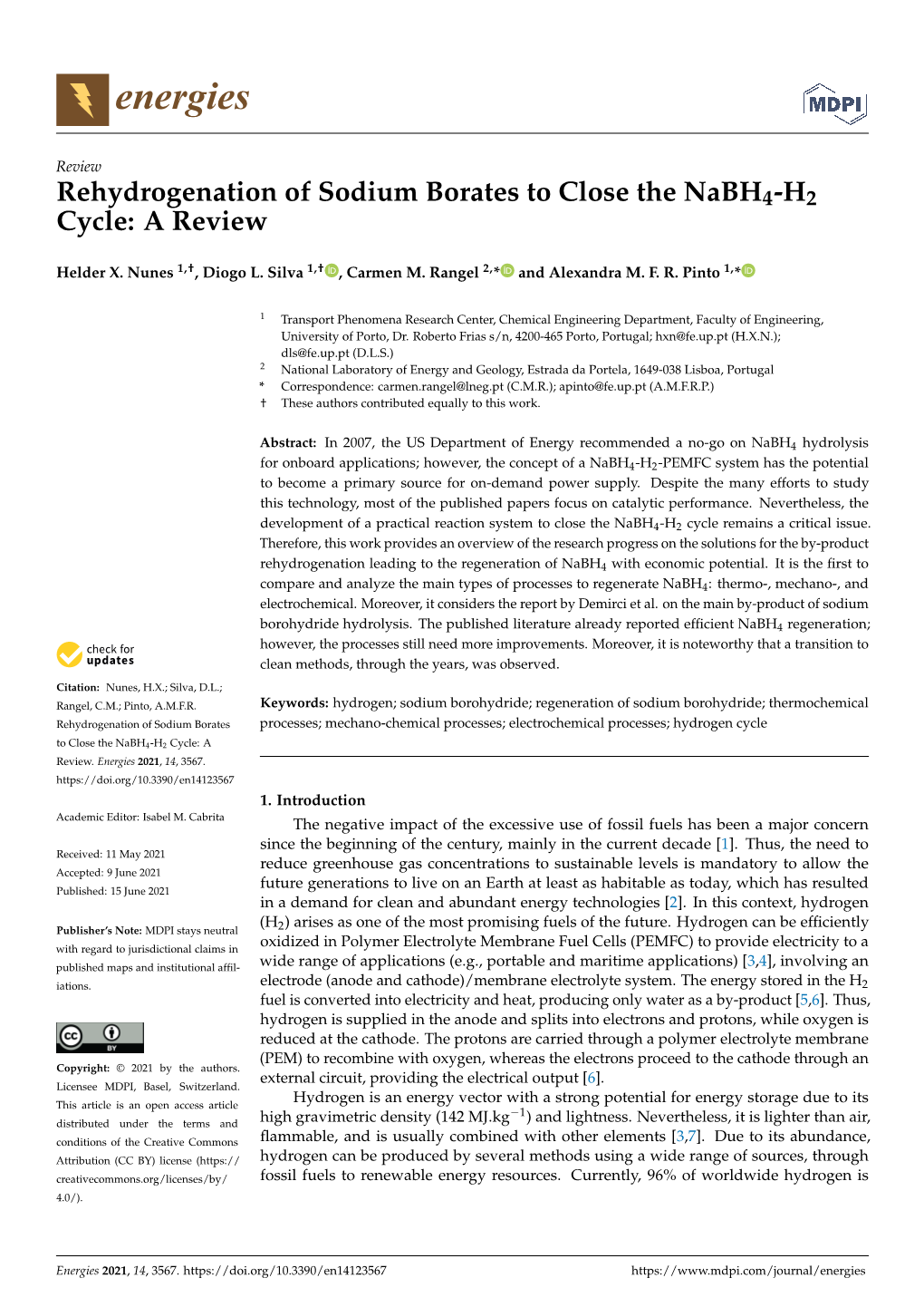 Rehydrogenation of Sodium Borates to Close the Nabh4-H2 Cycle: a Review