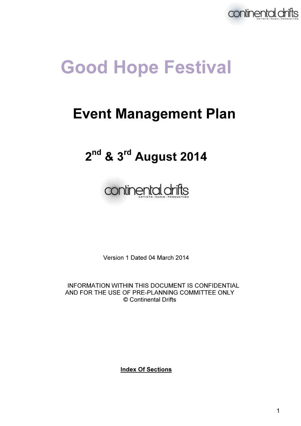 Good Hope Festival Event Management Plan PDF 471 KB