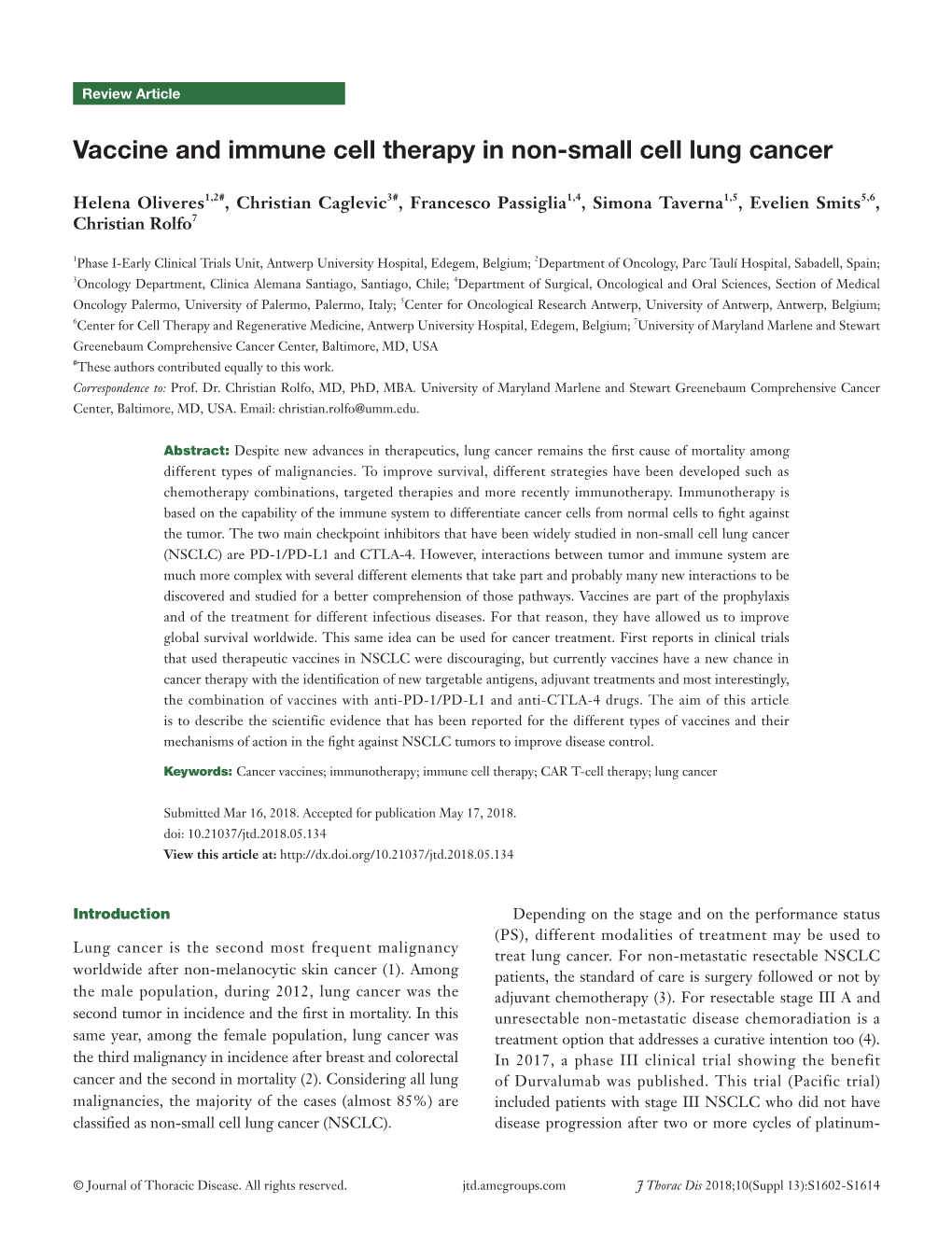 Vaccine and Immune Cell Therapy in Non-Small Cell Lung Cancer