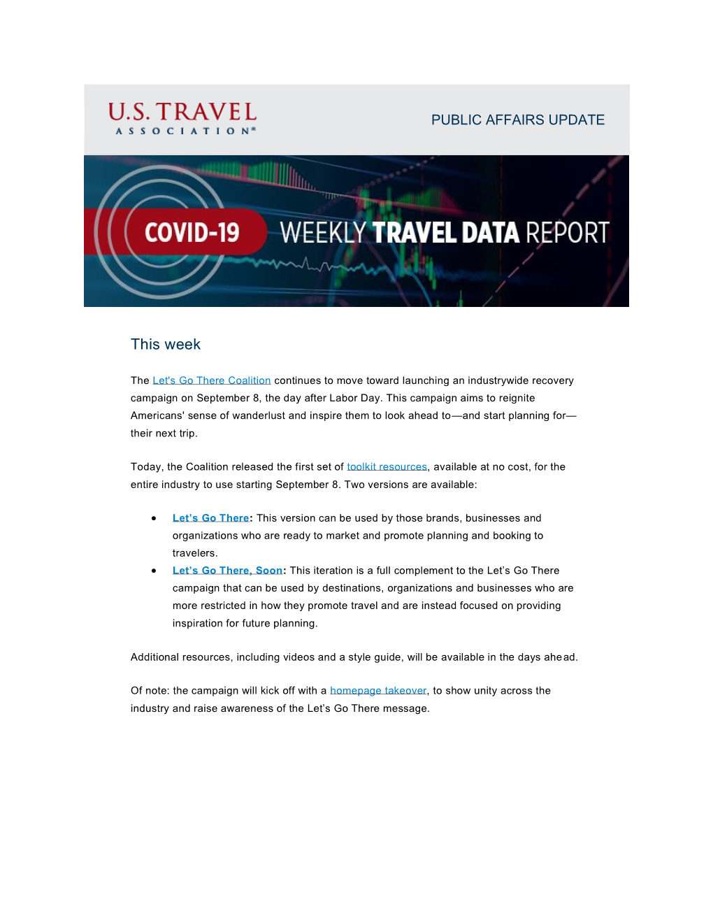COVID-19 Travel Industry Research Wepage