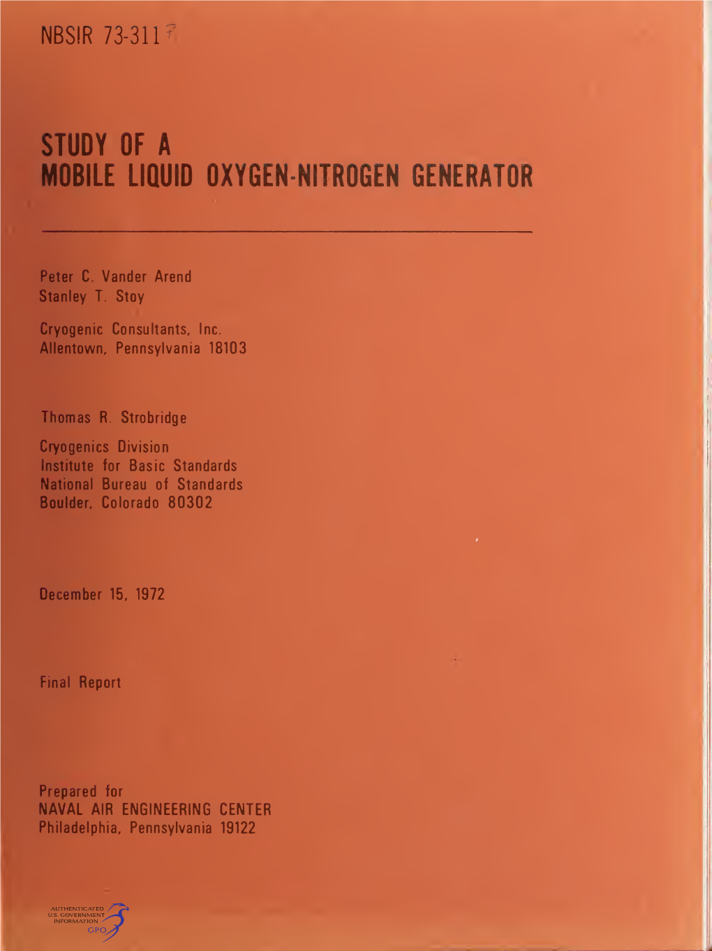 Mobile Liquid Oxygen-Nitrogen Generator