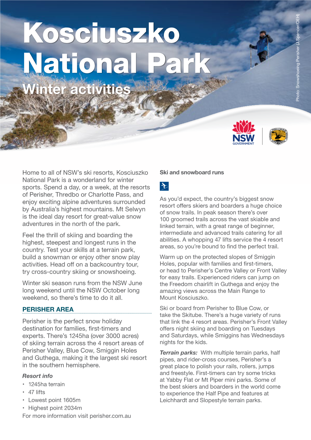 Kosciuszko Winter Activities Brochure