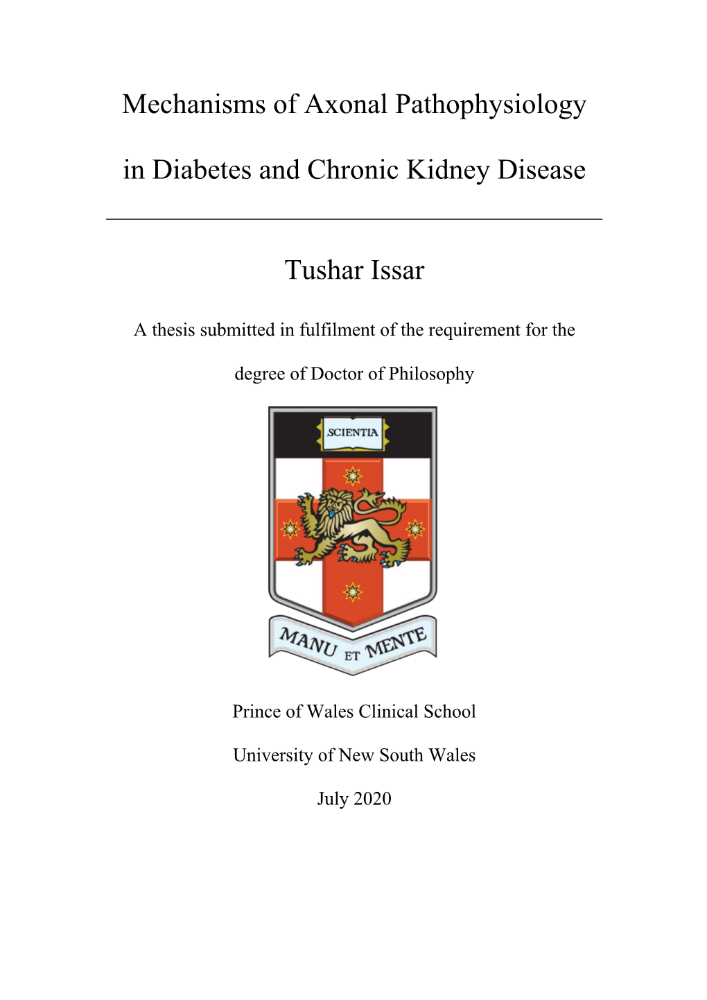 Mechanisms of Axonal Pathophysiology in Diabetes and Chronic Kidney Disease