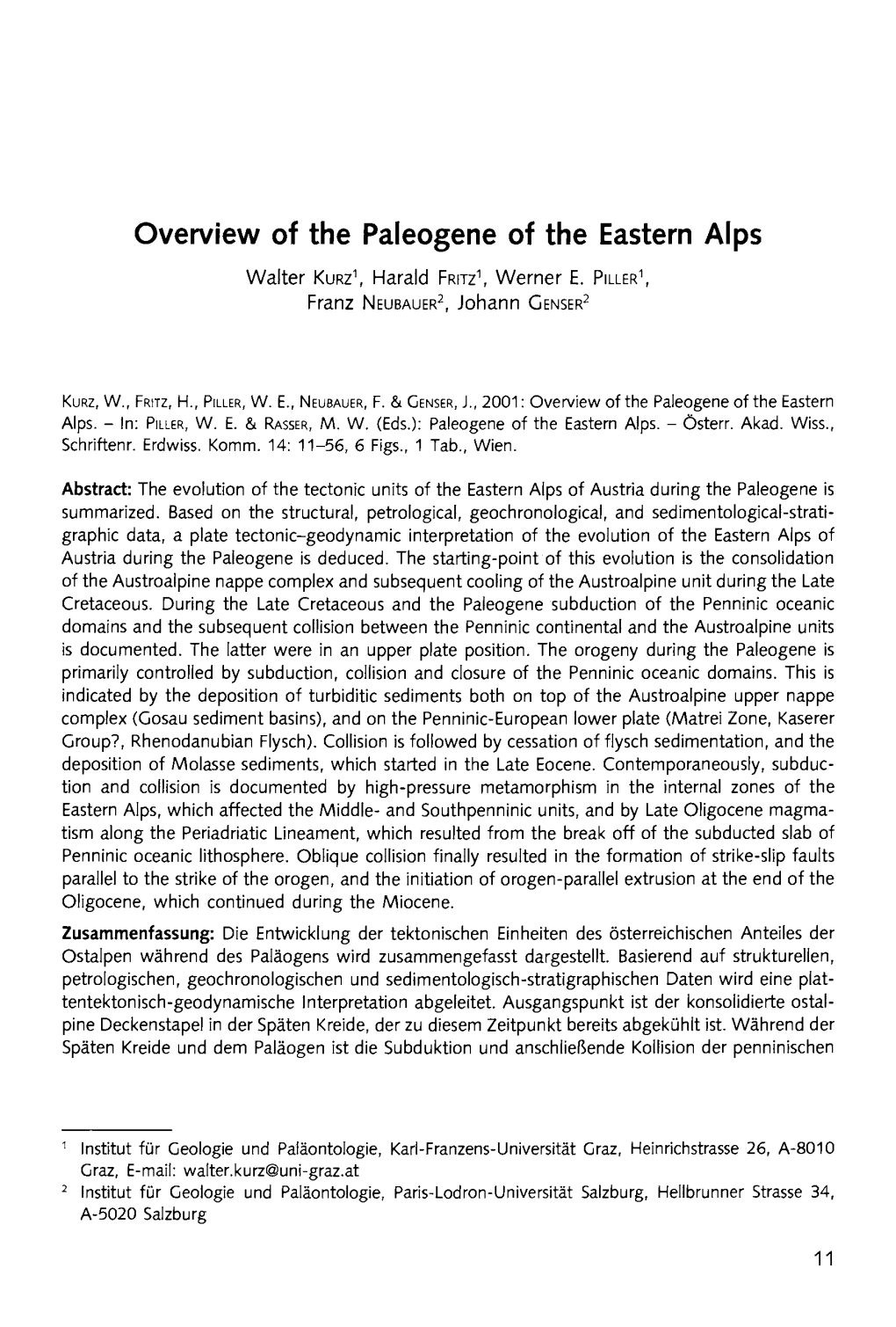 Overview of the Paleogene of the Eastern Alps