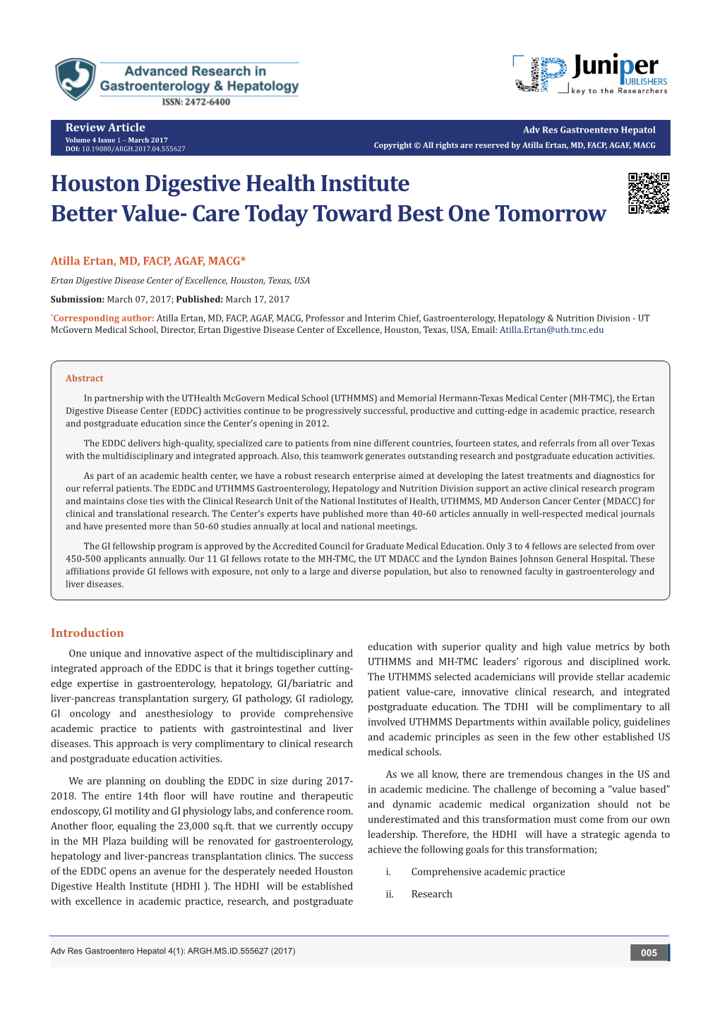 Houston Digestive Health Institute Better Value-Care Today Toward Best One Tomorrow