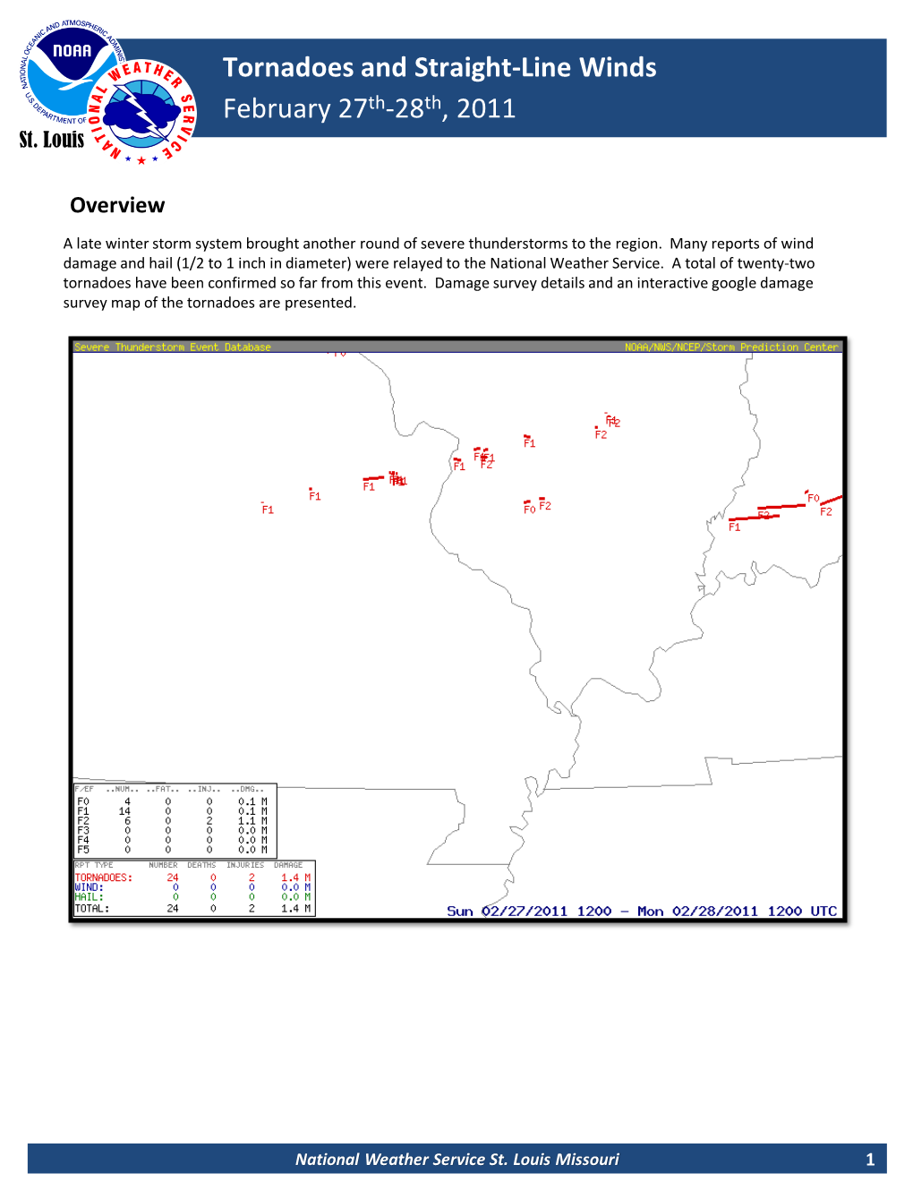 Tornadoes and Straight-Line Winds February 27Th-28Th, 2011