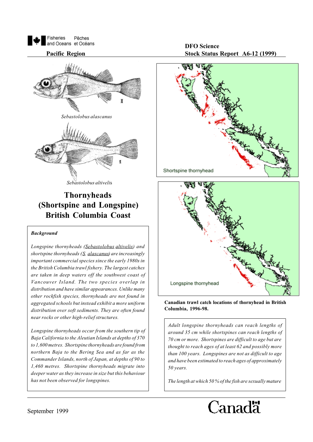 Thornyheads (Shortspine and Longspine) British Columbia Coast