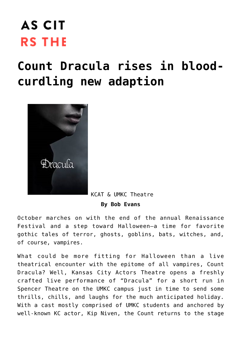 Count Dracula Rises in Blood-Curdling New Adaption