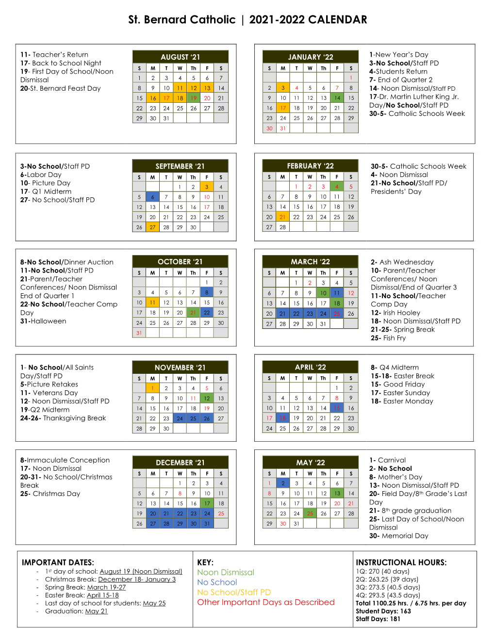 2021-2022 Calendar