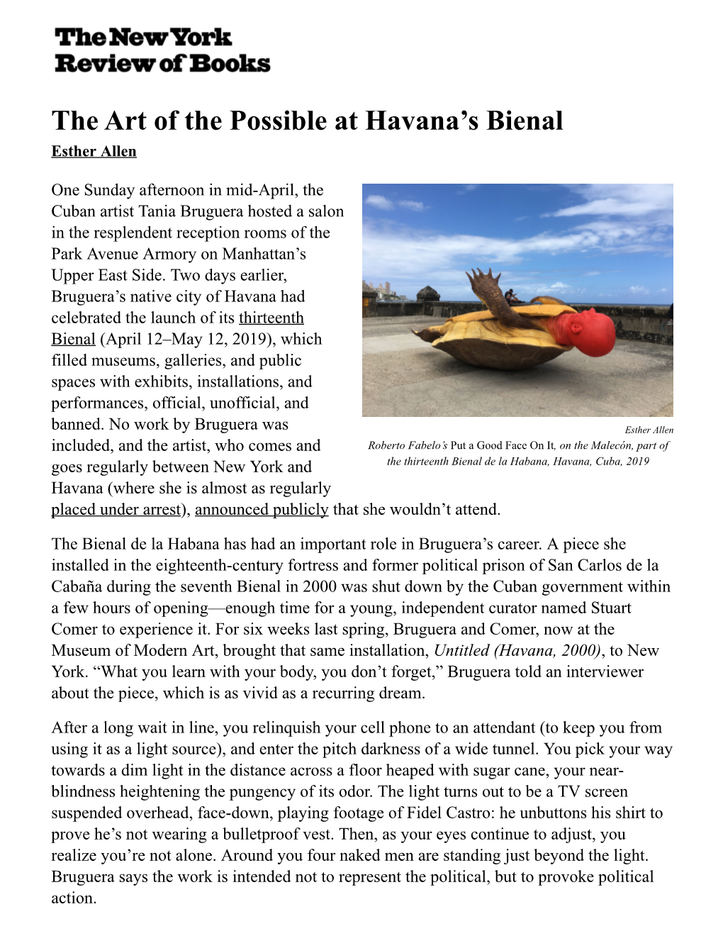 The Art of the Possible at Havana's Bienal
