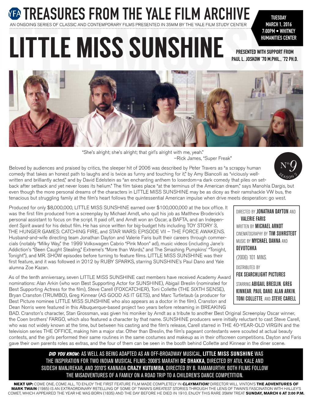 Little Miss Sunshine Presented with Support from Little Miss Sunpaul L