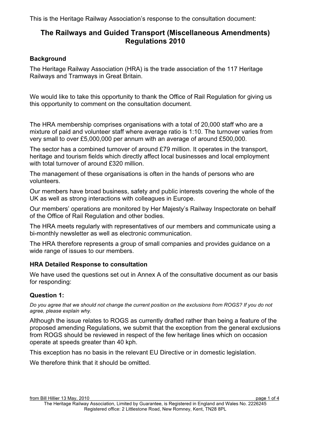 The Railways and Guided Transport (Miscellaneous Amendments) Regulations 2010