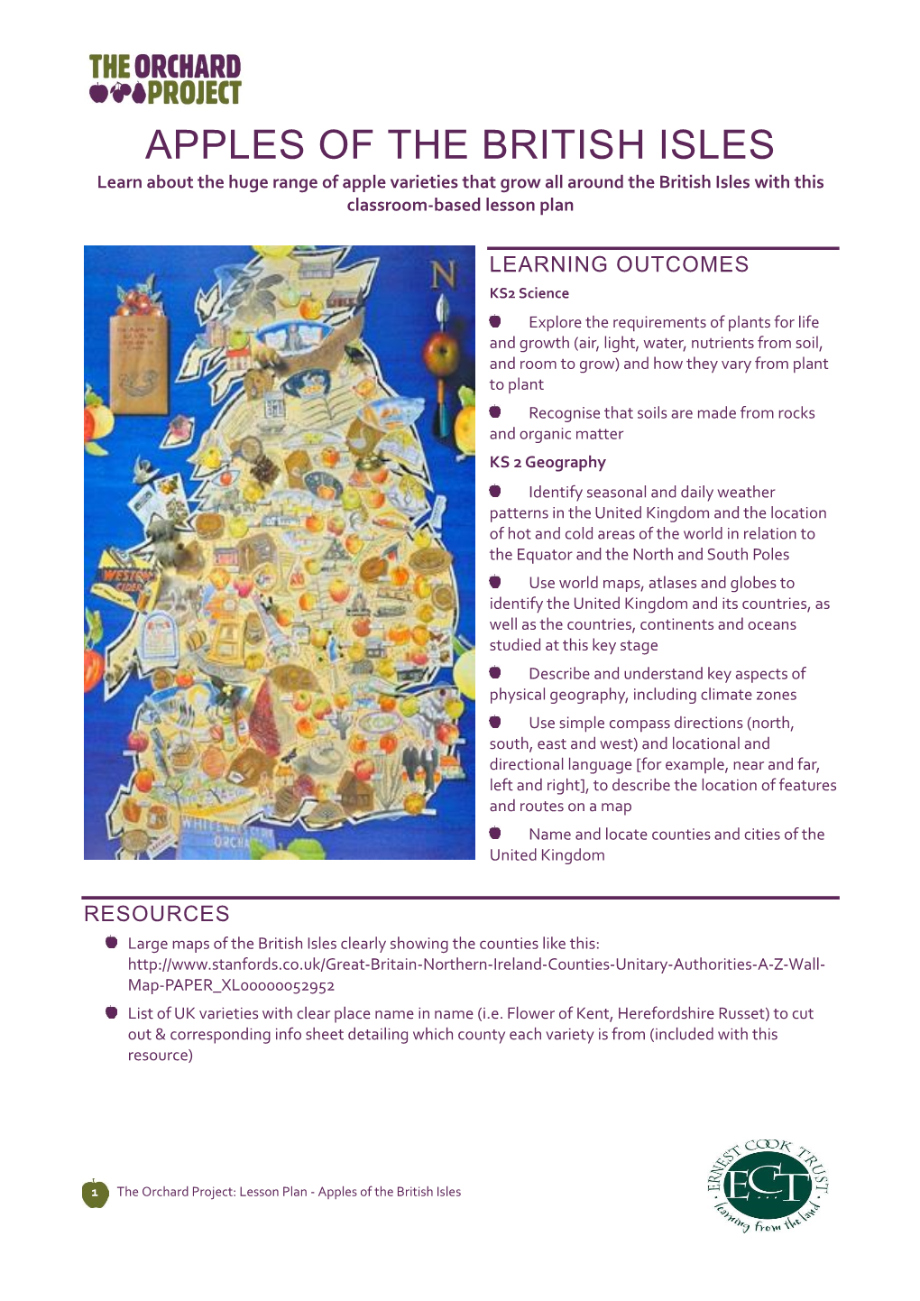 APPLES of the BRITISH ISLES Learn About the Huge Range of Apple Varieties That Grow All Around the British Isles with This Classroom-Based Lesson Plan