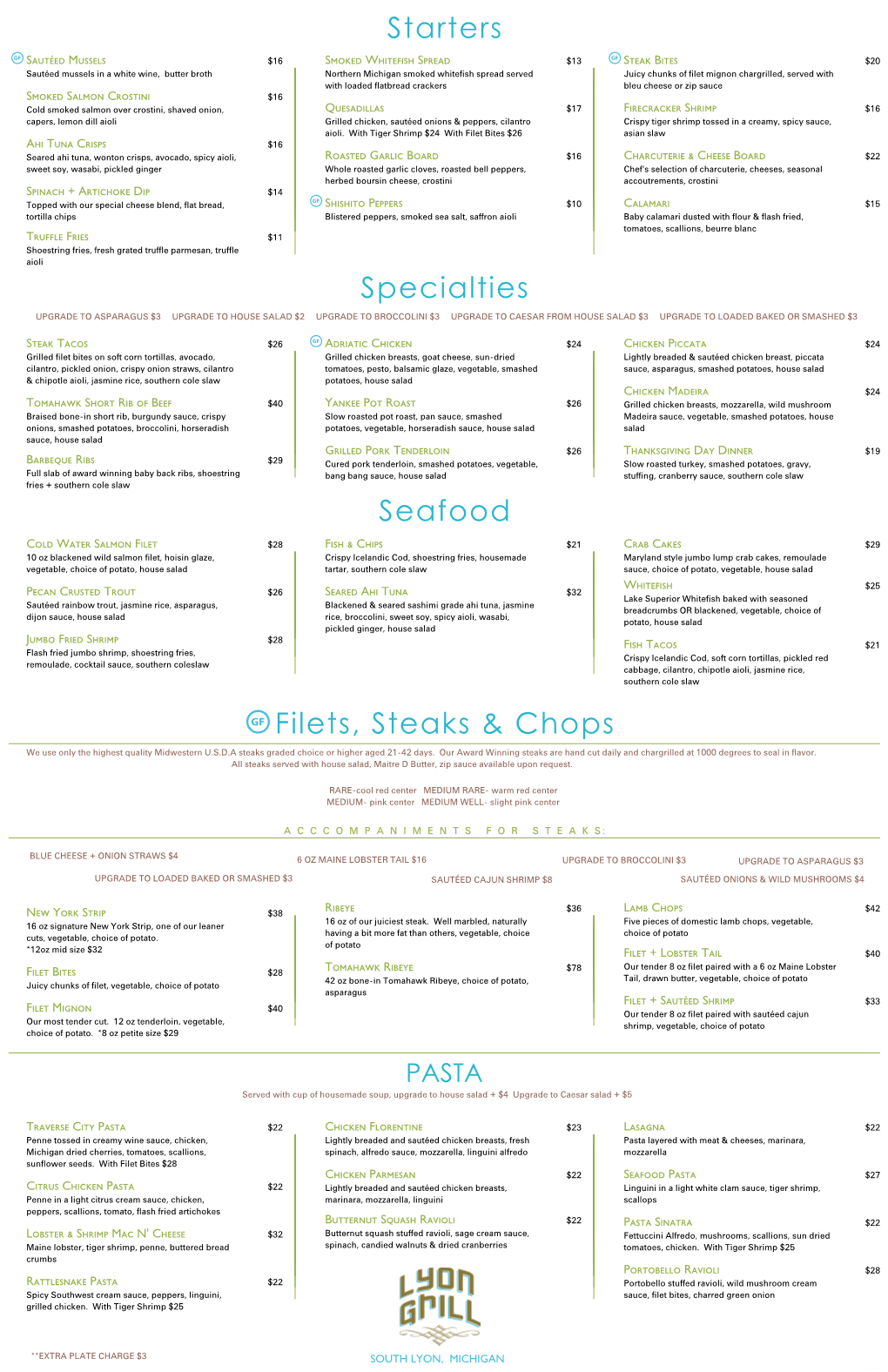 Lyon Grill Menu (.Pdf)