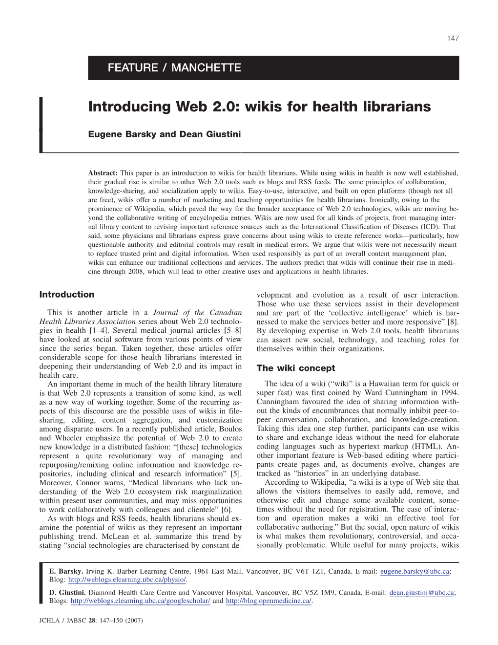 Wikis for Health Librarians