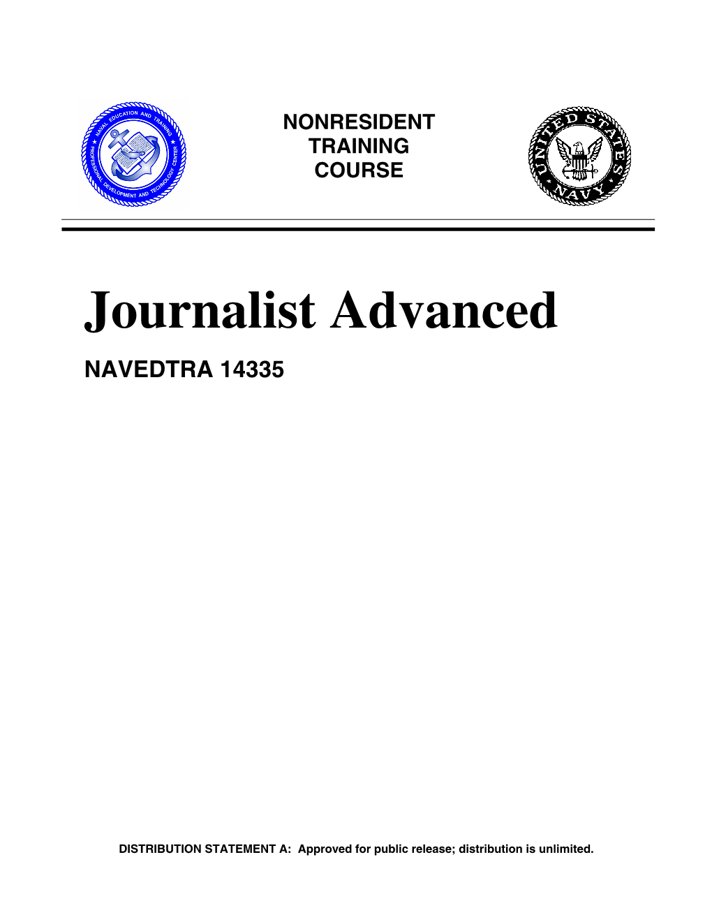 NAVEDTRA 14335 Journalist Advanced