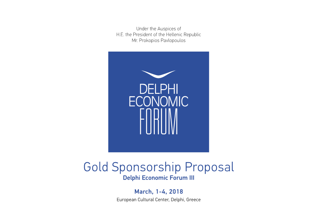 Gold Sponsorship Proposal Delphi Economic Forum III