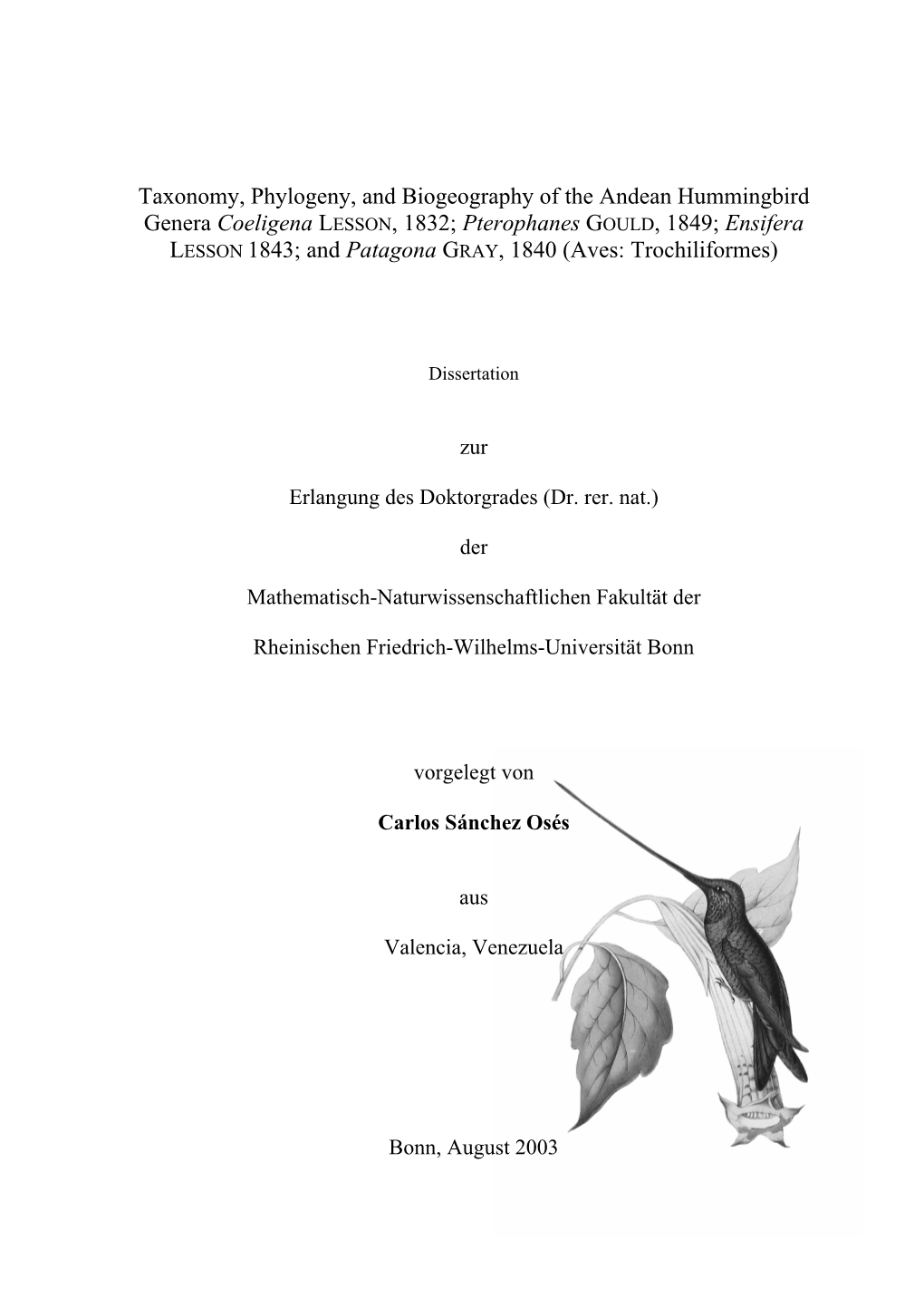 Taxonomy, Phylogeny, and Biogeography of the Andean