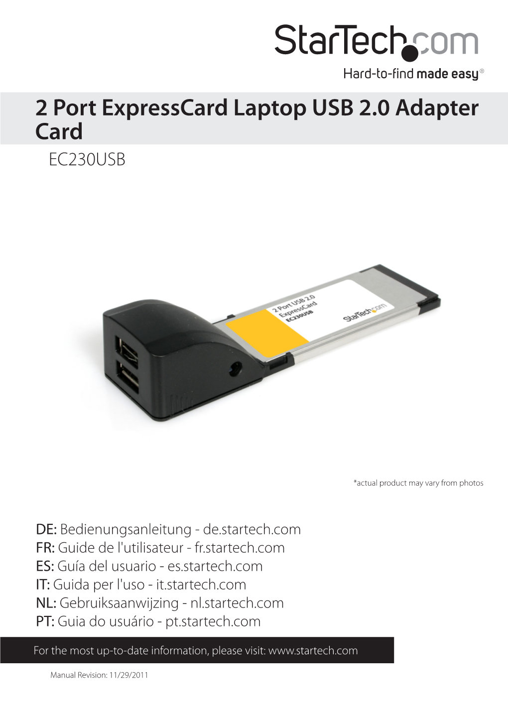 2 Port Expresscard Laptop USB 2.0 Adapter Card EC230USB