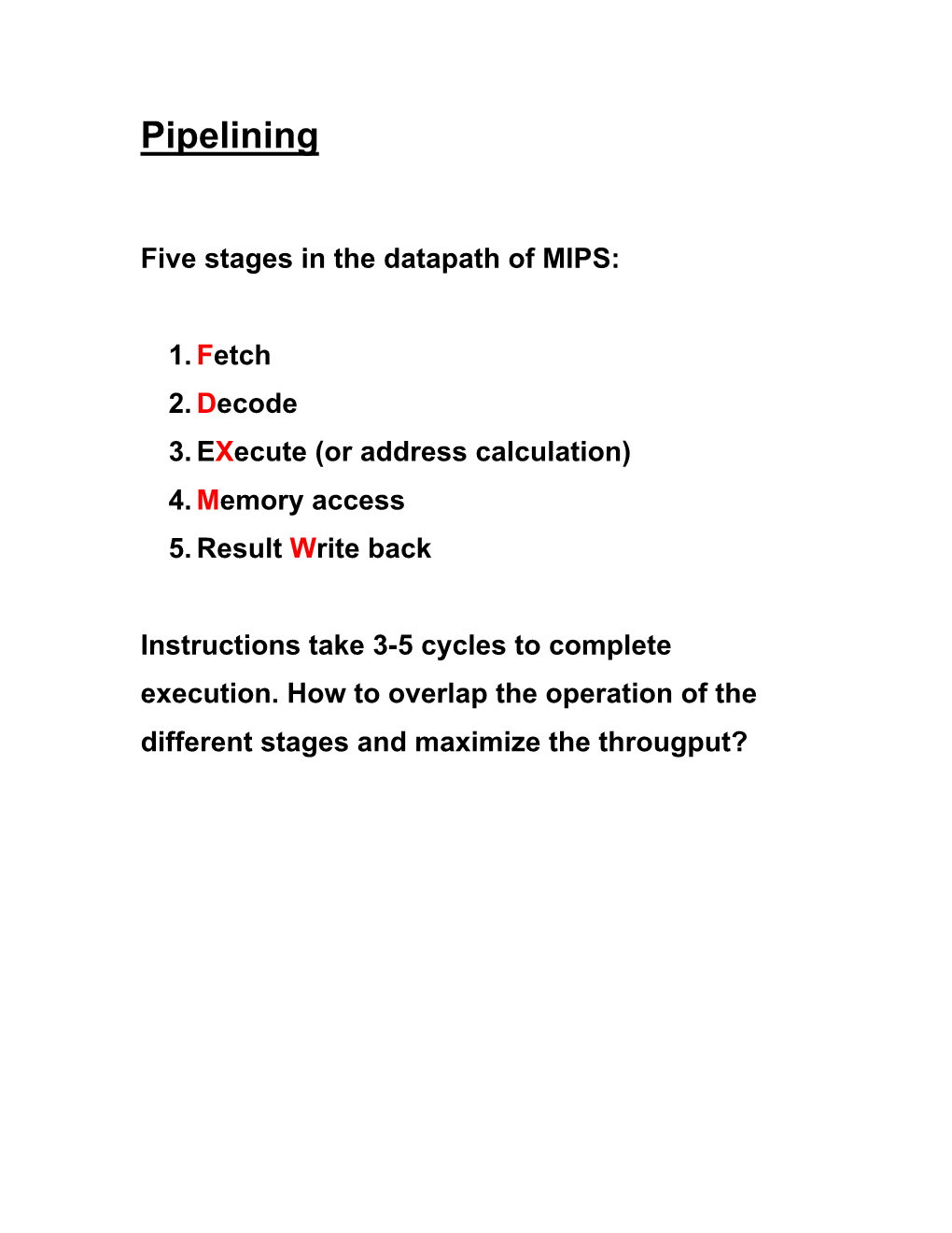 Introduction to Pipelining