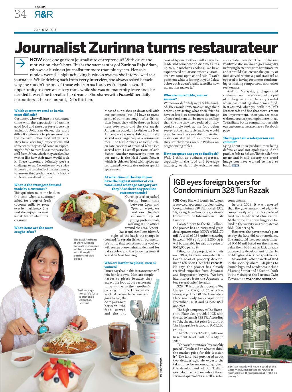 Journalist Zurinna Turns Restaurateur