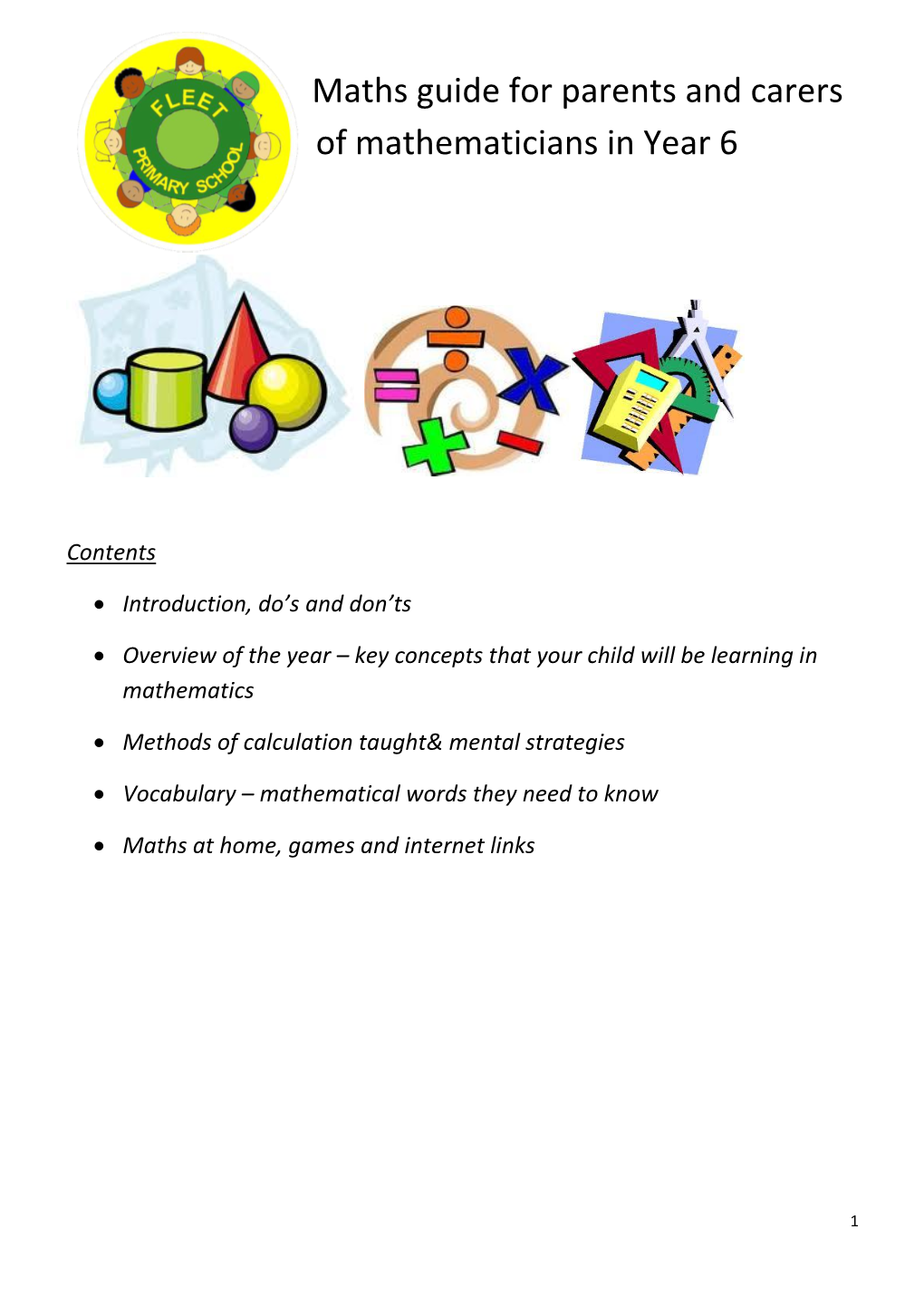 Maths Guide for Parents and Carers of Mathematicians in Year 6