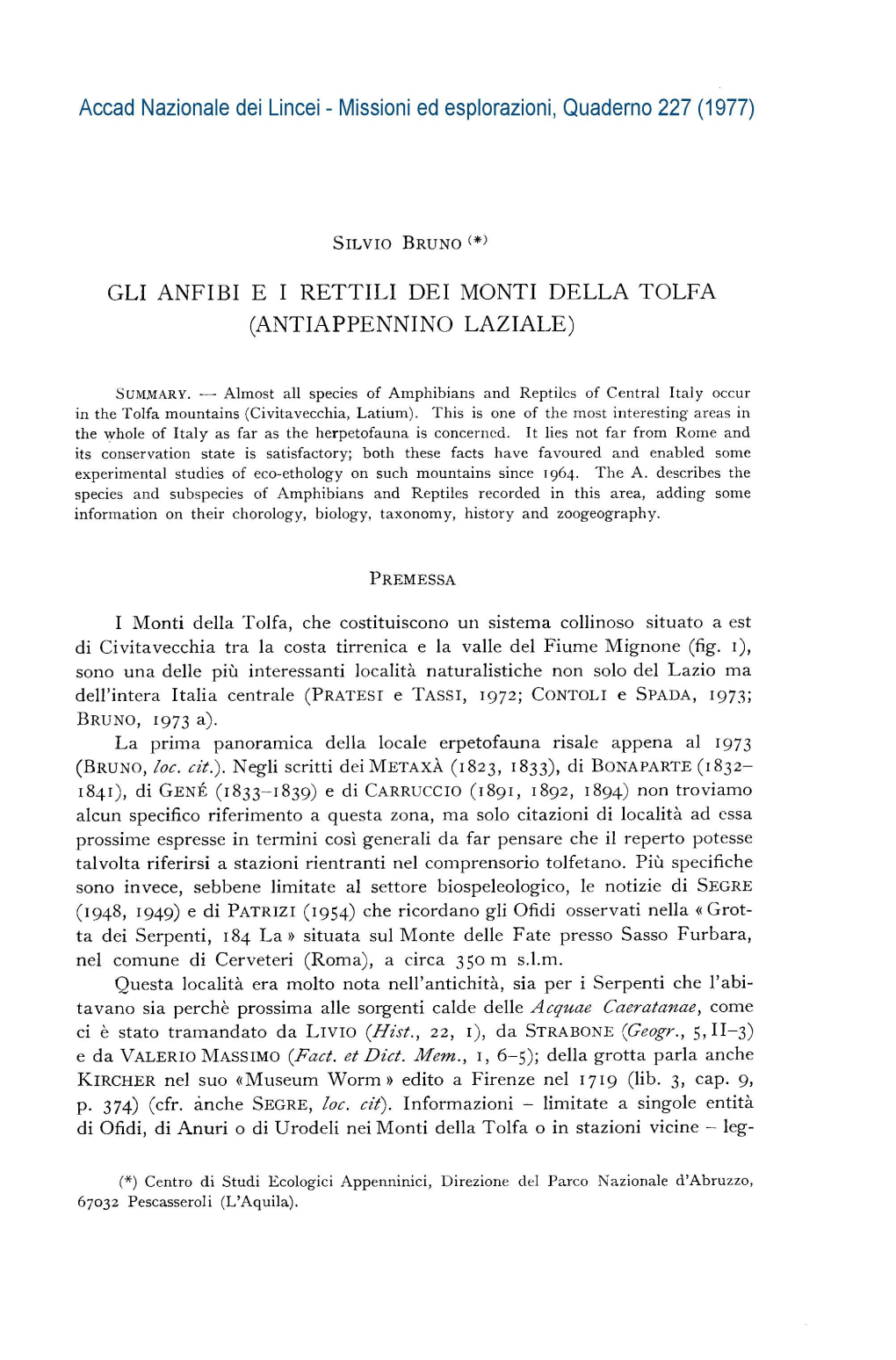 Accad Nazionale Dei Lincei - Missioni Ed Esplorazioni, Quaderno 227 (1977)