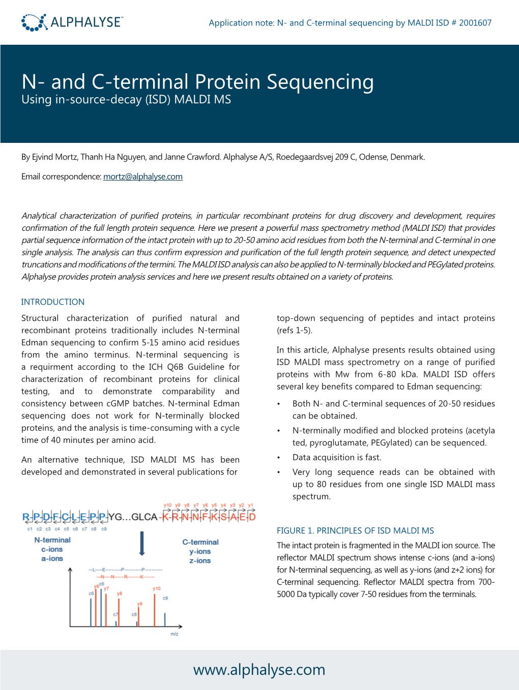 N- and C-Terminal Protein Sequencing Using In-Source-Decay (ISD) MALDI MS