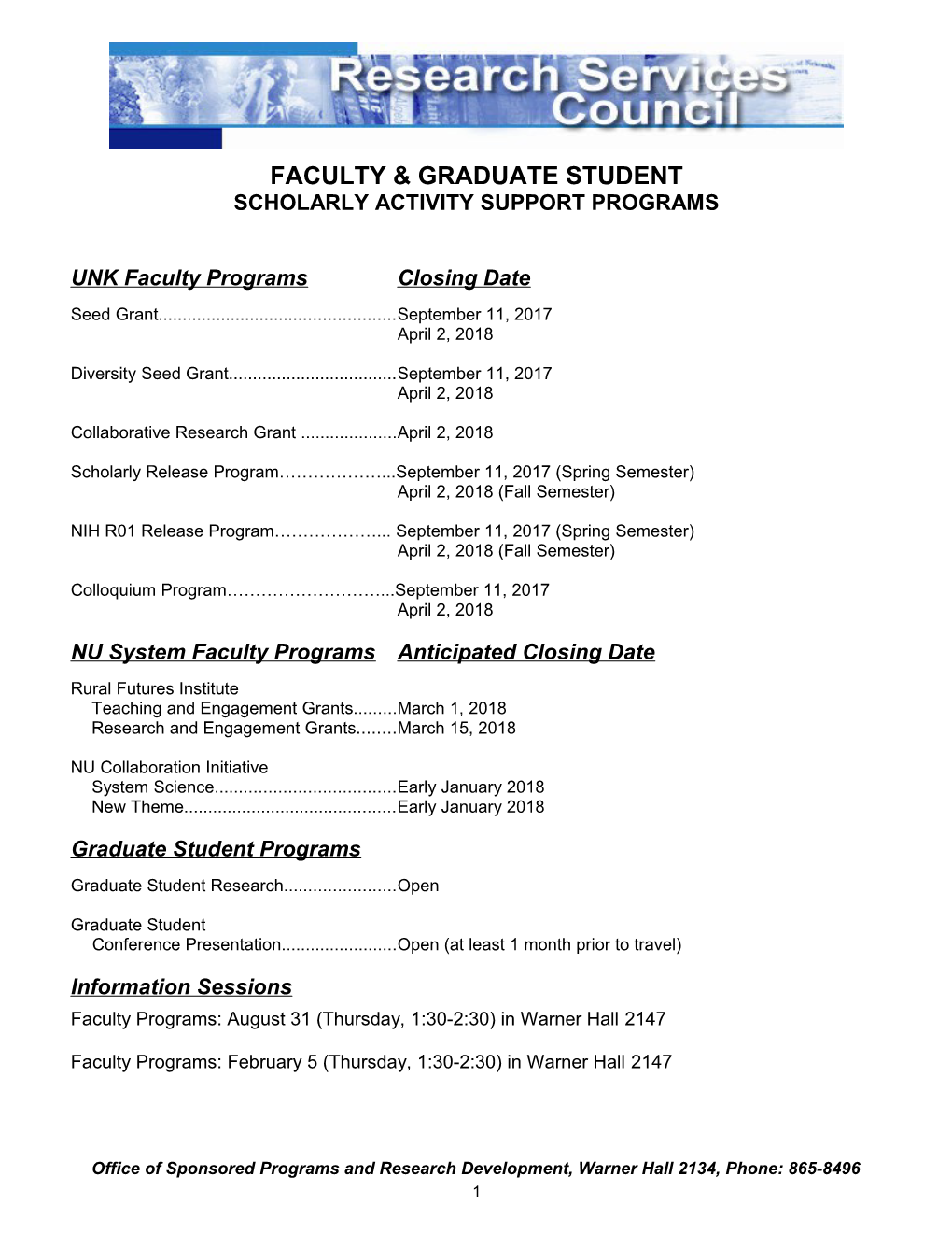 Scholarly Activity Support Programs