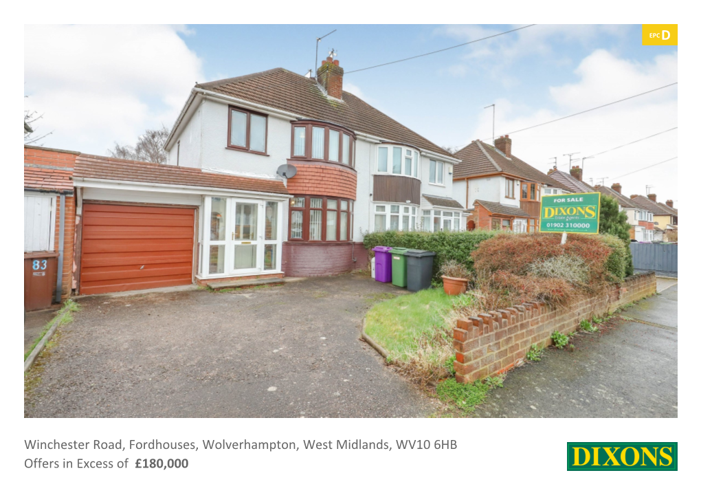 Winchester Road, Fordhouses, Wolverhampton, West Midlands, WV10 6HB Offers in Excess of £180,000