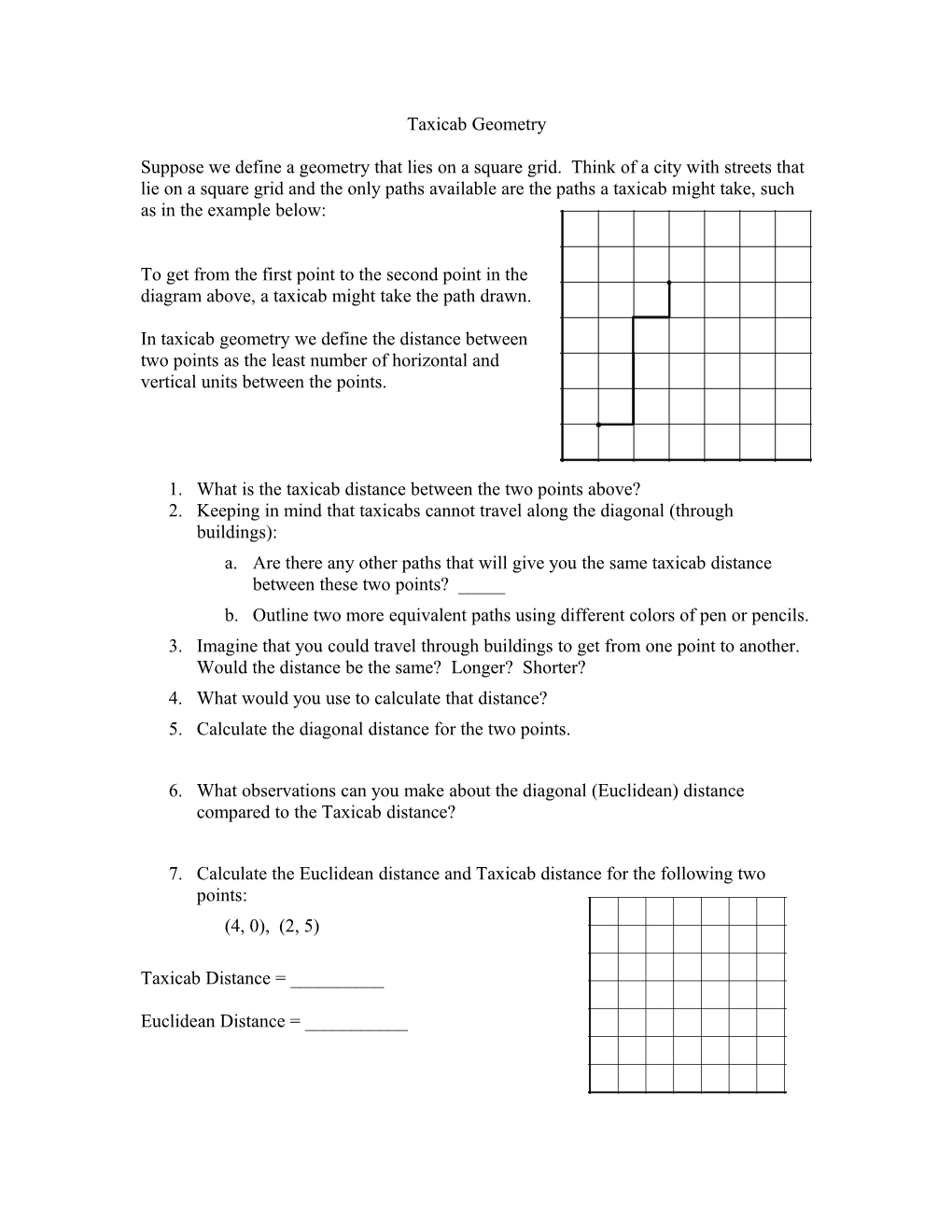 Taxicab Geometry s1