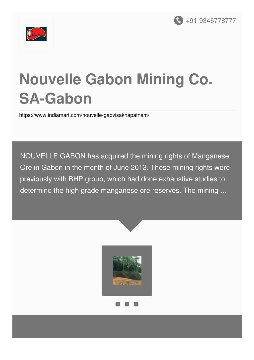 Nouvelle Gabon Mining Co. SA-Gabon