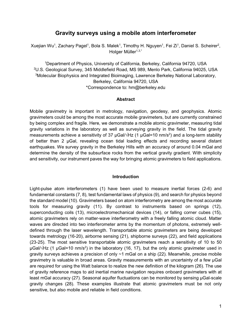 Gravity Surveys Using a Mobile Atom Interferometer