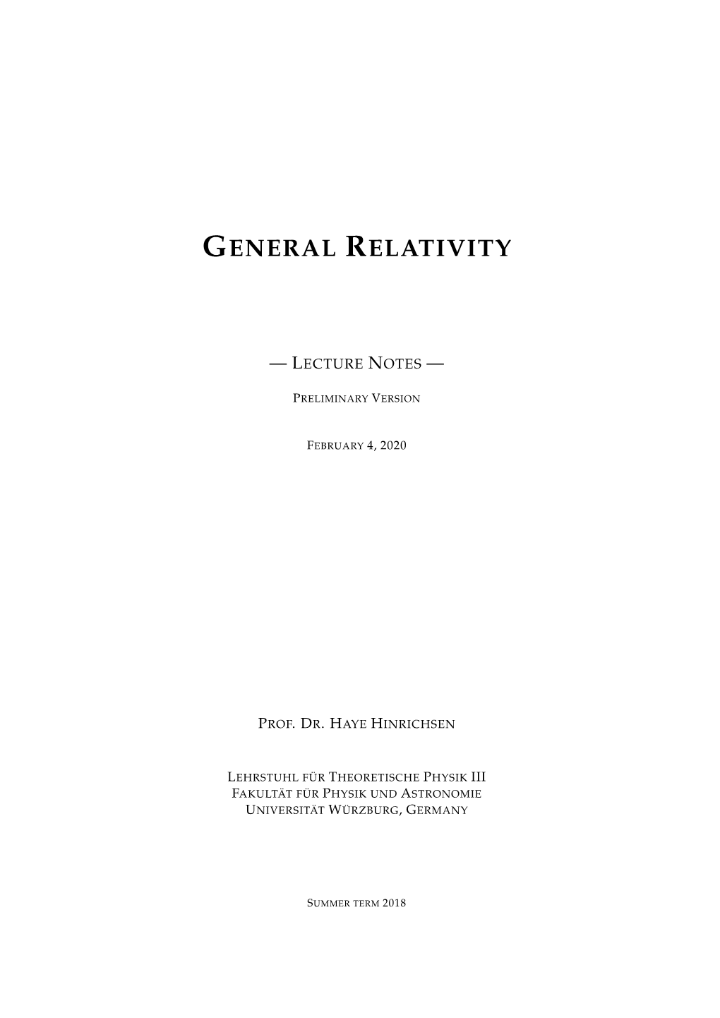 General Relativity