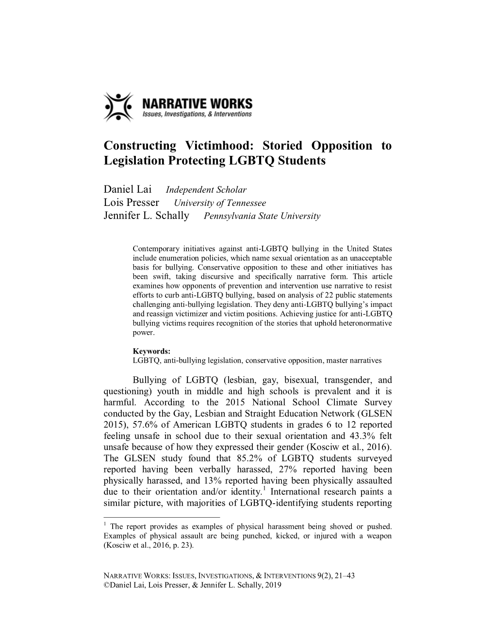 Storied Opposition to Legislation Protecting LGBTQ Students