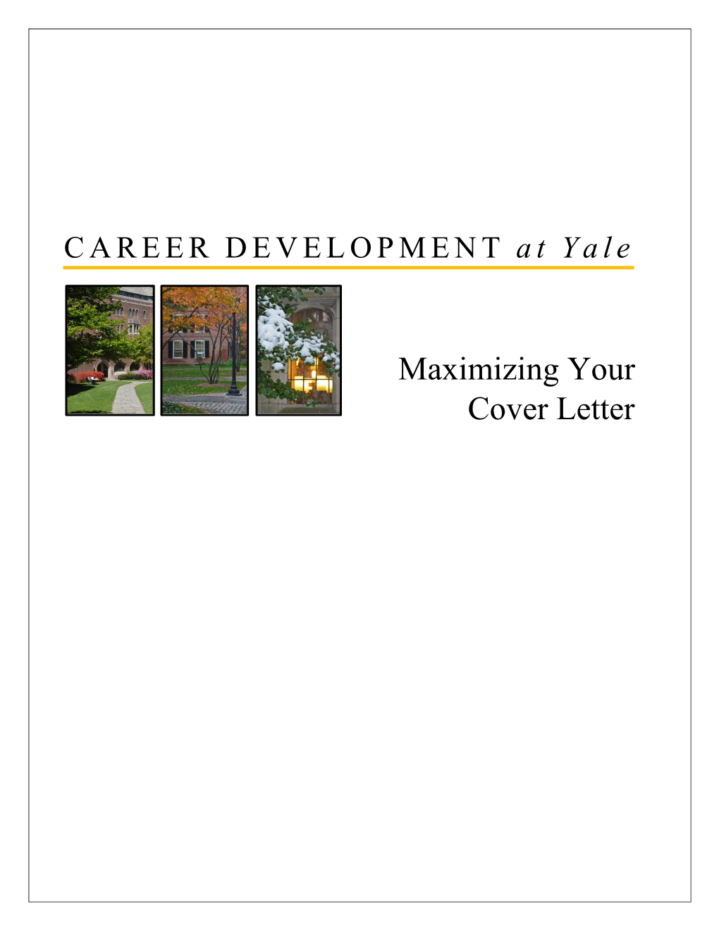 Maximizing Your Cover Letter