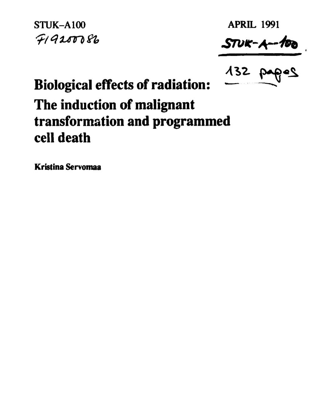 Biological Effects of Radiation: — — the Induction of Malignant Transformation and Programmed Cell Death